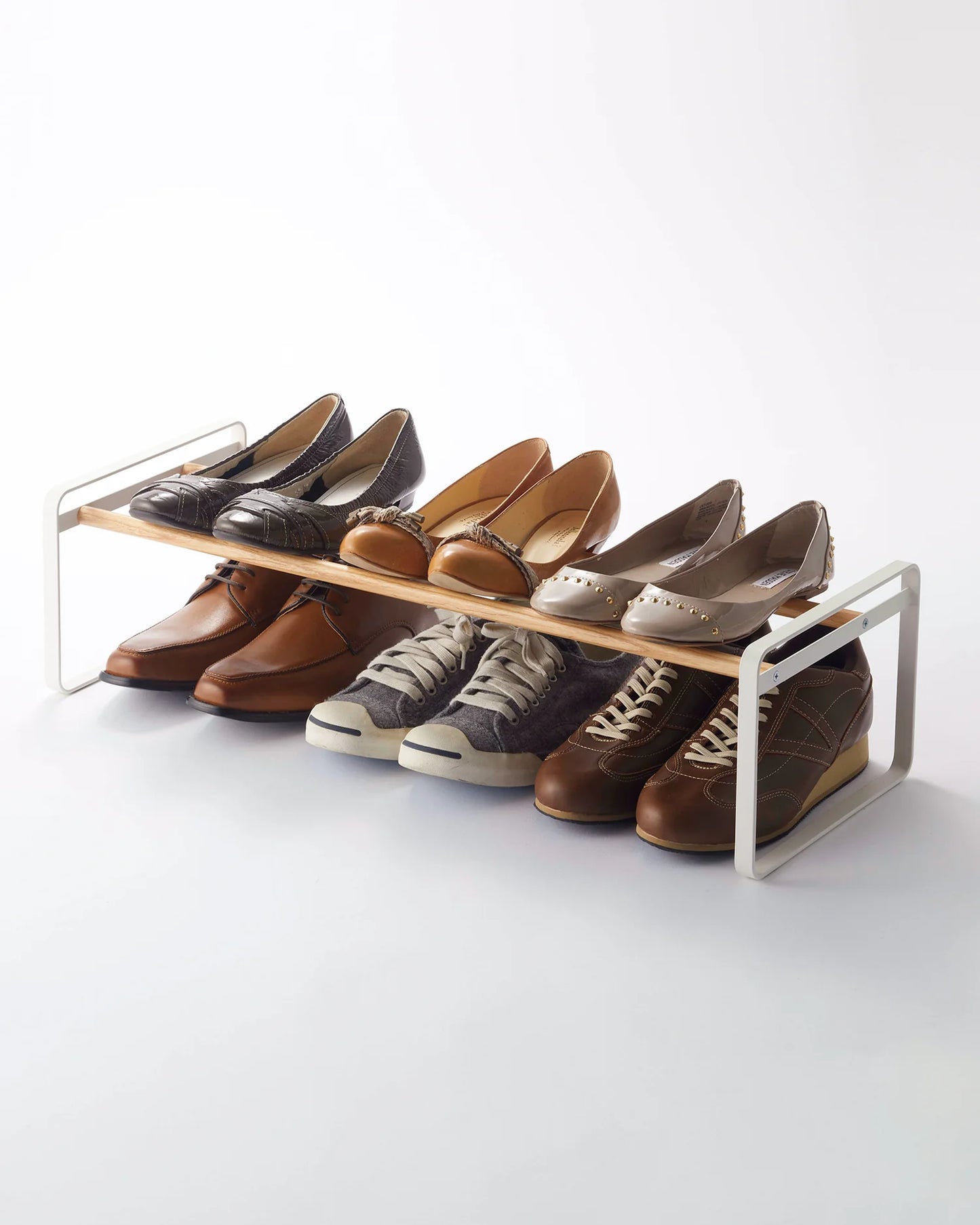 GLIXO | Stackable Shoe Rack (7" H) - Steel + Wood